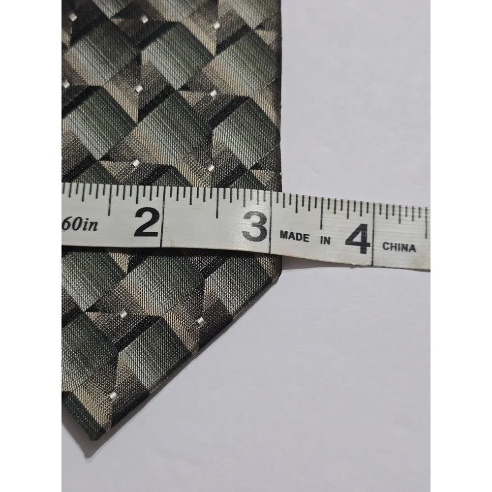 Class Club 100% Silk Necktie Geometric Pattern Black/Grey Youth, Young Men's Tie